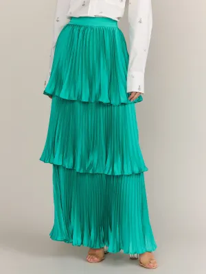 Flying Tomato Tiered Satin Maxi Skirt - Brands We Love
