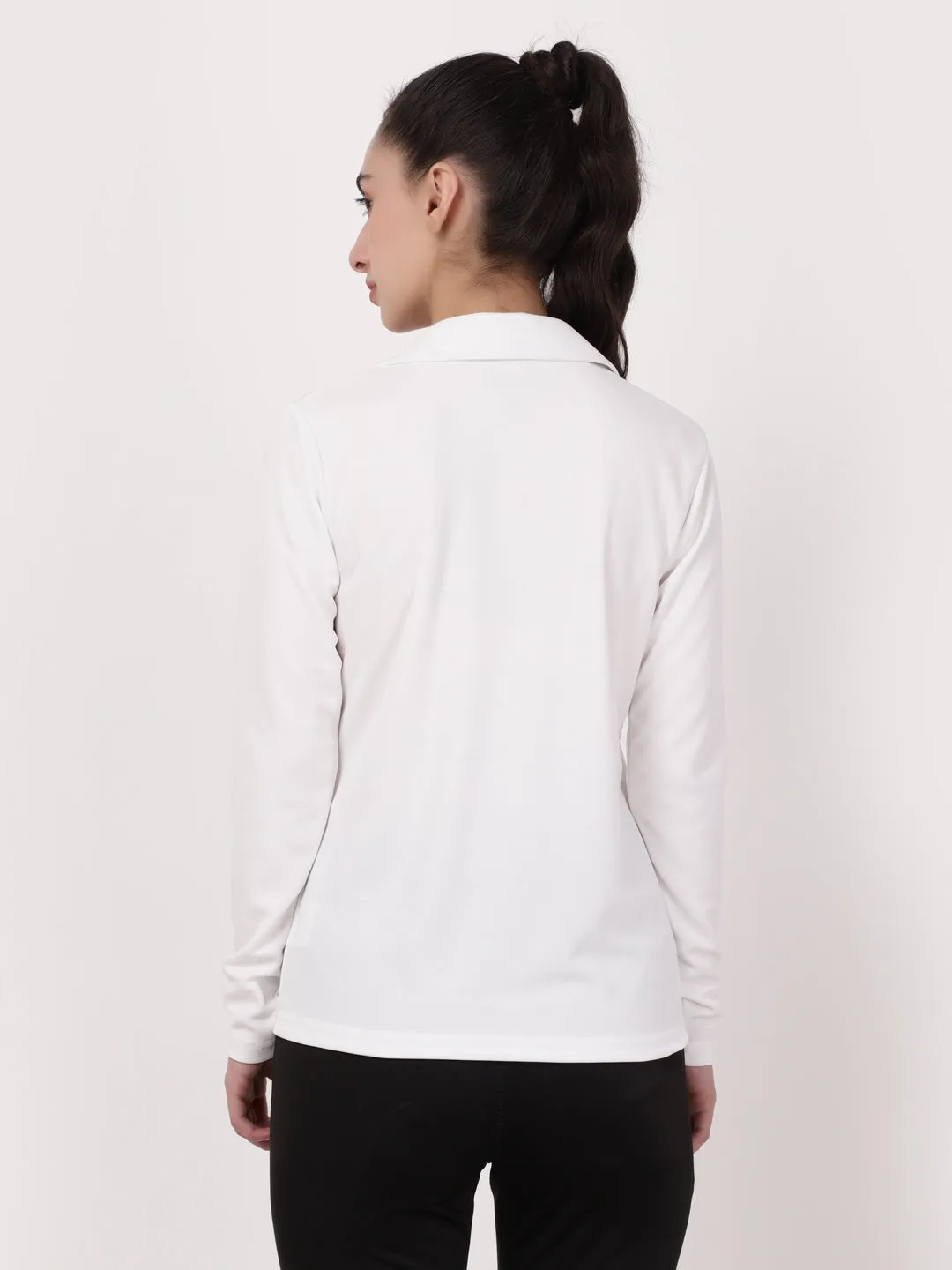 White Jazzy Full Sleeves Tee